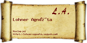 Lohner Agnéta névjegykártya